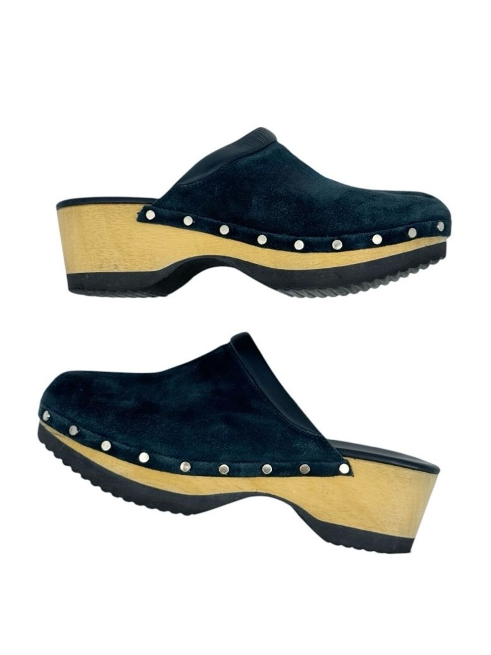 M. Gemi The Greta Suede Clogs Teal Size 8 - Picture 7 of 9